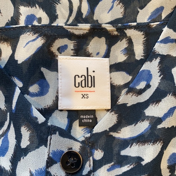 CAbi Purr blue leopard peplum tank - Picture 8 of 8